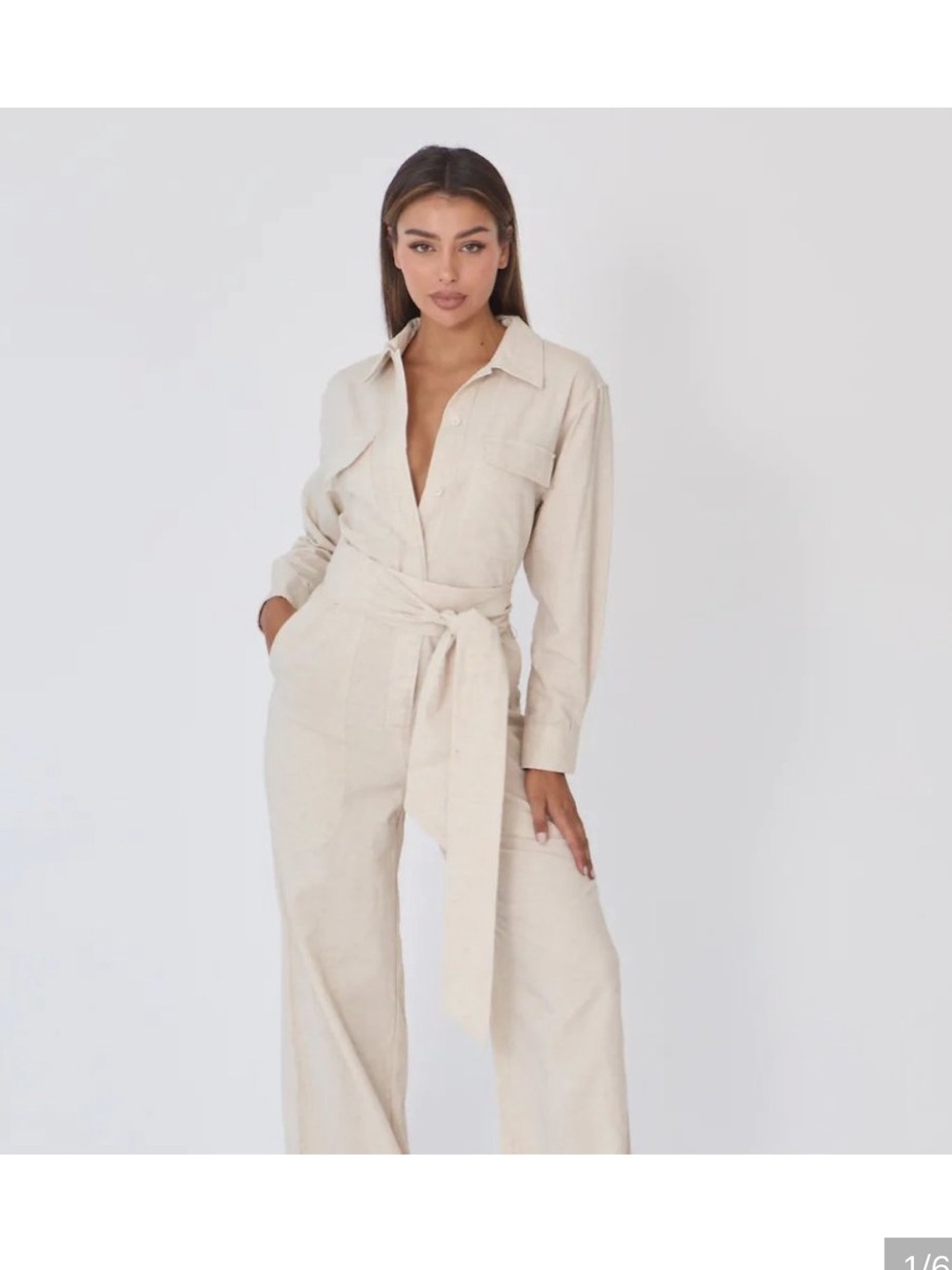 Because of Alice linen Tie-Waist Jumpsuit
